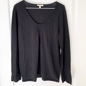 Eileen Fisher organic cotton long sleeve Heather grey pullover sweater Small